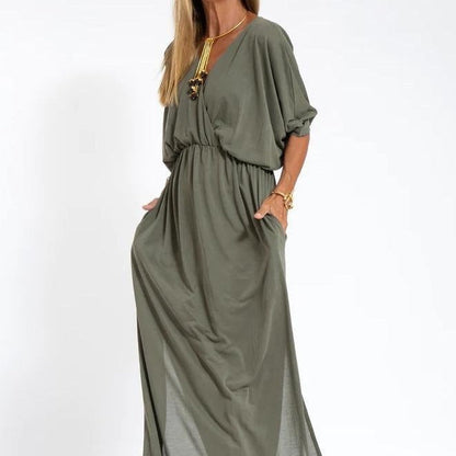 Dresses | Women’s Relaxed V-Neck Maxi Dress with Cinched Waist