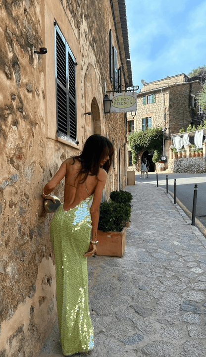 Maxi Dress | All-Over Sequins with Flowing Shape