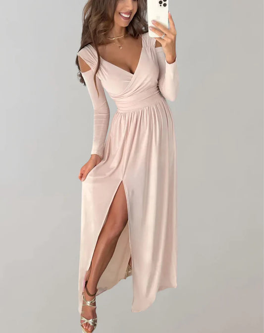 Dresses | Women’s Wrap V-Neck Split Maxi Dress