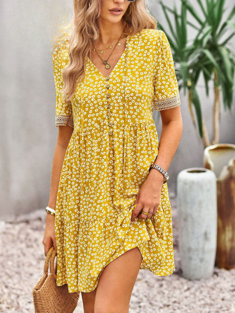 Dress | Cotton Floral Print with Flattering Fit