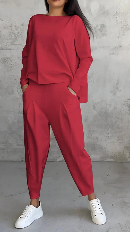 Sets | Women’s Casual Off-Shoulder Sweatshirt and Jogger Pants Lounge Set