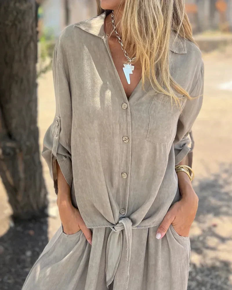 Dresses | Women’s Casual Drawstring Waist Long Sleeve