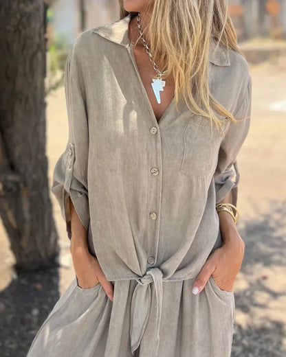 Dresses | Women’s Casual Drawstring Waist Long Sleeve