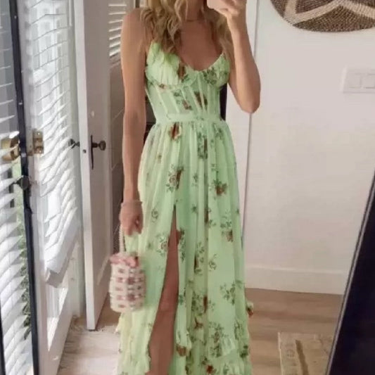 Dresses | Women’s Sleeveless Floral Maxi Dress with Slit
