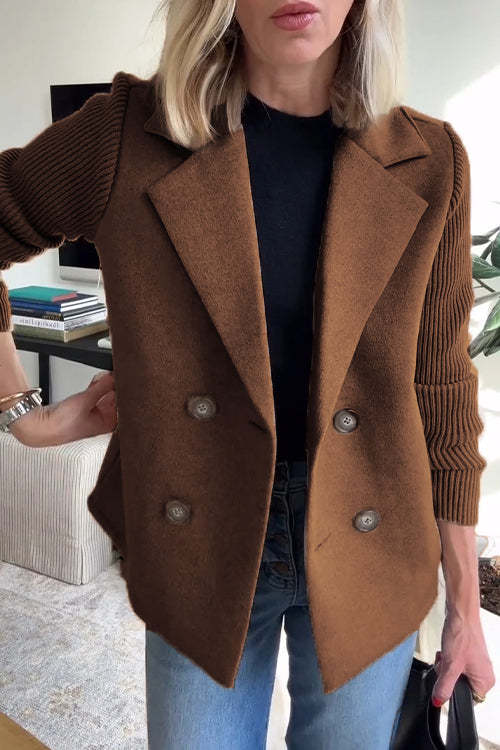 Women’s Spring Coat | Knitted Sleeves