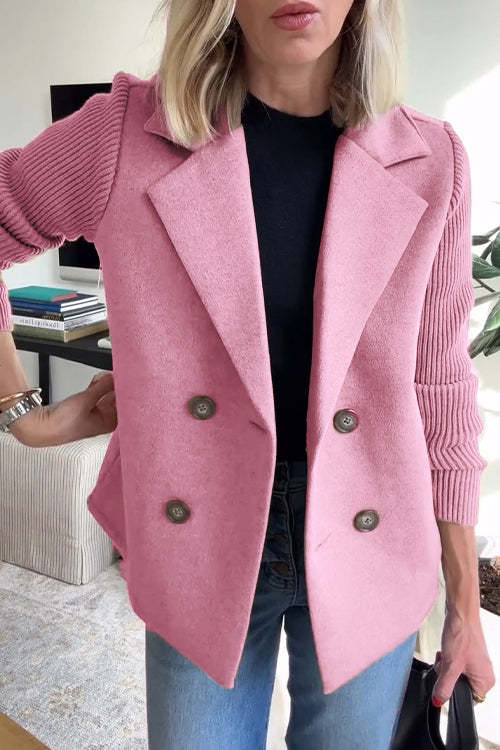 Women’s Spring Coat | Knitted Sleeves
