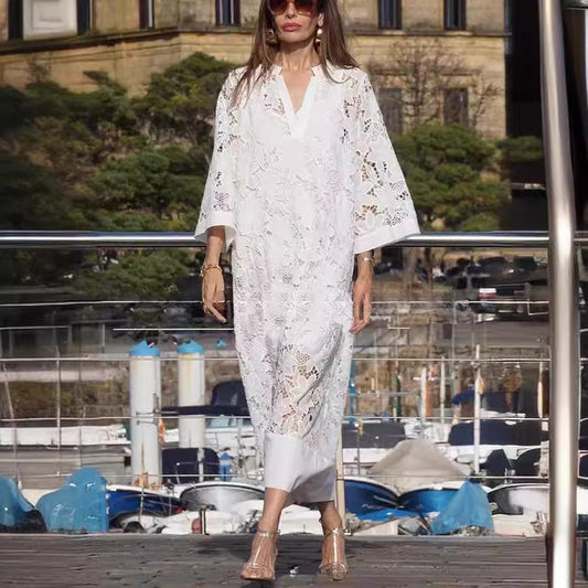 Dresses | Women’s Lace V-Neck Kaftan Midi/Maxi Dress
