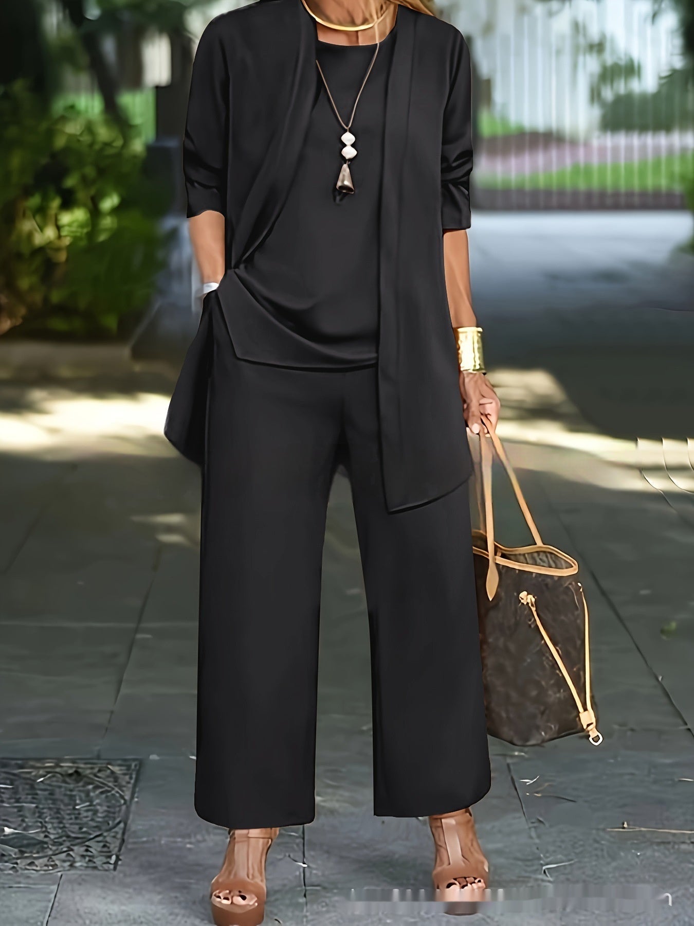 Sets | Women’s Two-Piece Casual Tunic and Wide-Leg Pants Set