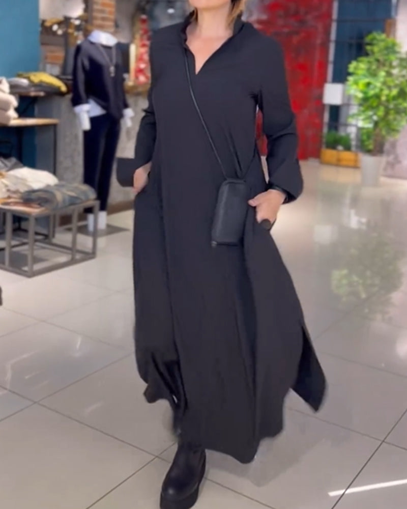 Dresses | Women’s Long Sleeve Button-Down Maxi Shirt Dress