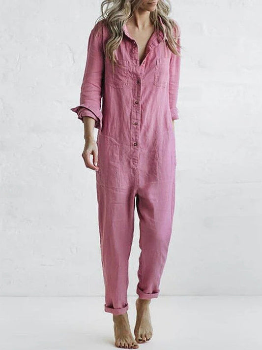 Jumpsuits | Women’s Relaxed Fit Button-Down Utility Jumpsuit