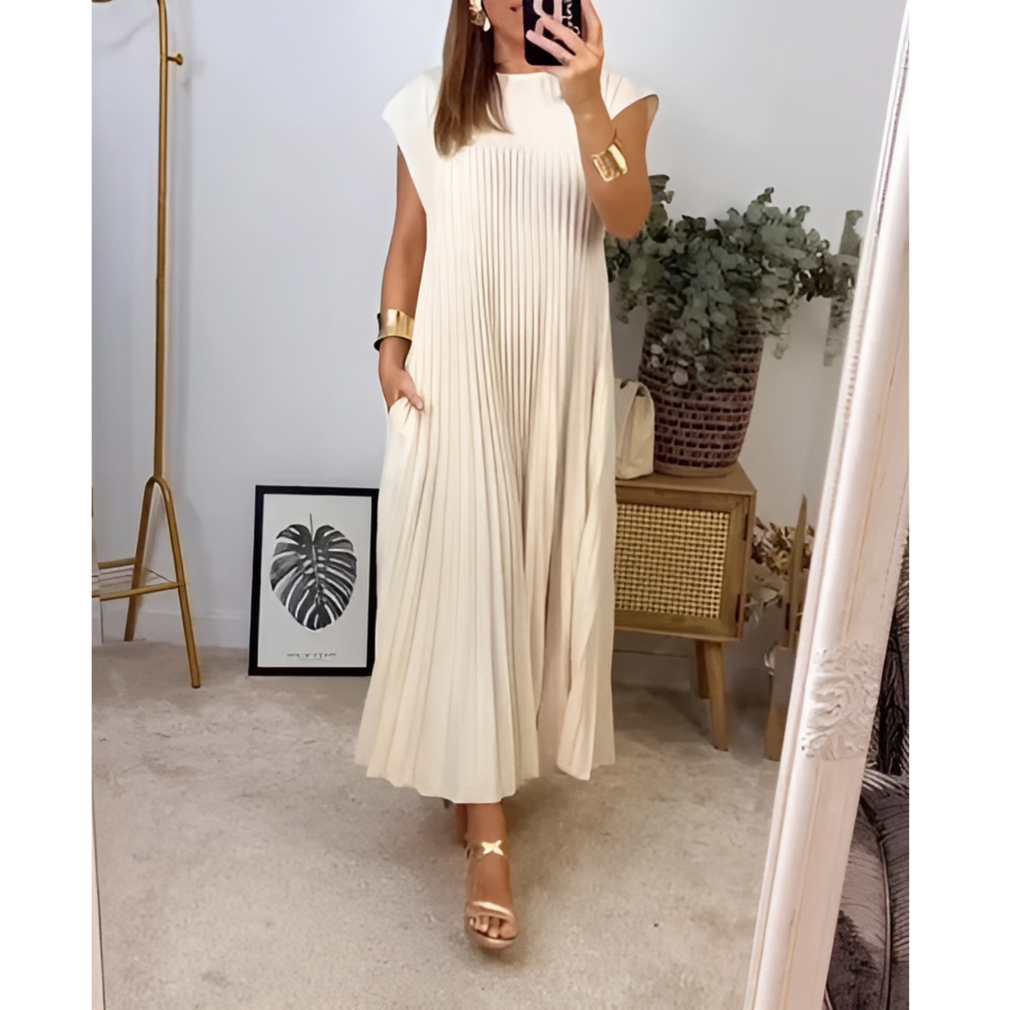 Dresses | Women’s Sleeveless Pleated Maxi Dress