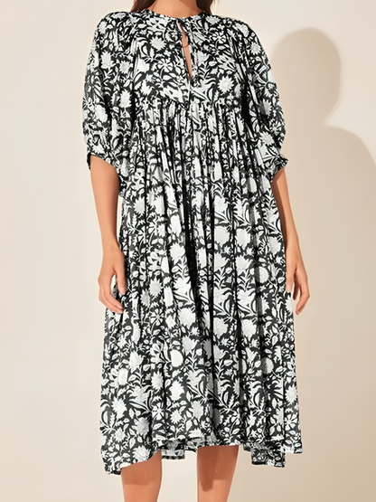 Dresses | Women’s Floral Print Puff Sleeve Casual Dress