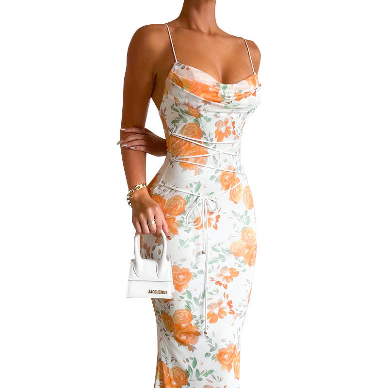 Dresses | Women’s Floral Print Bodycon Cutout Midi Dress