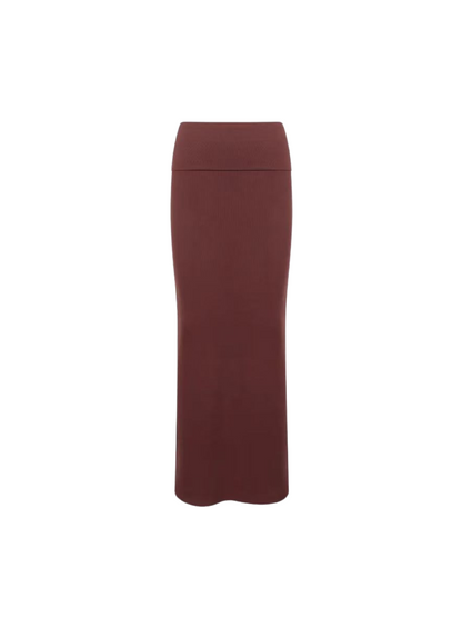 Sets | Women’s Ribbed Knit Crop Top and Maxi Skirt Two-Piece Set