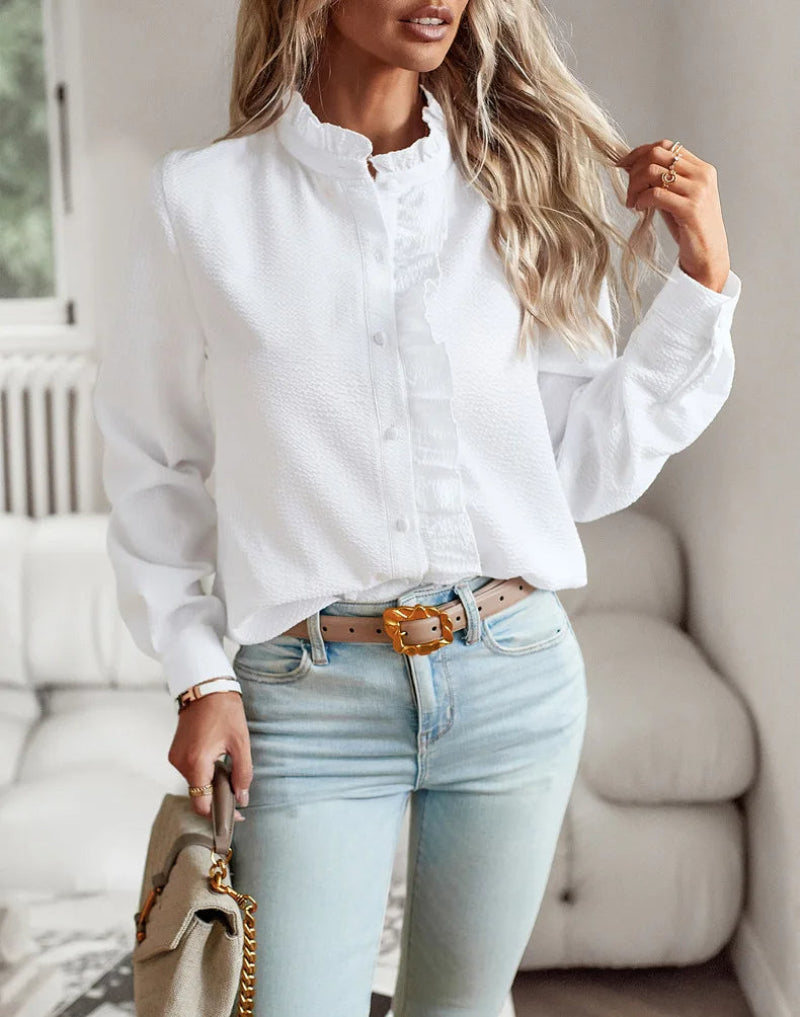 Shirt | Elegant Chiffon Button-Up Shirt for Women