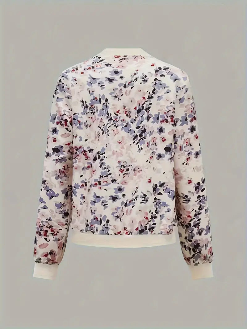 Jackets | Women’s Floral Lightweight Zip-Up Bomber Jacket