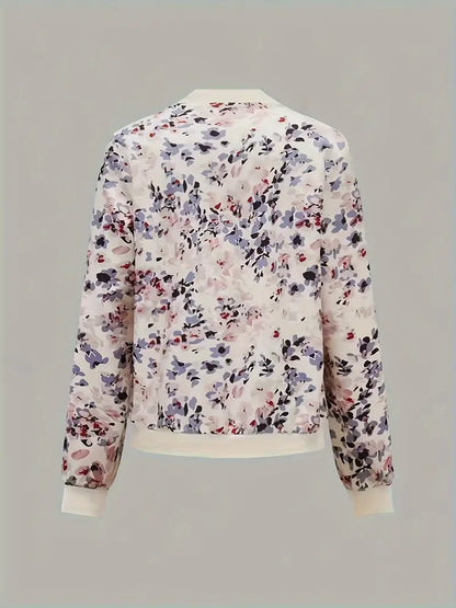 Jackets | Women’s Floral Lightweight Zip-Up Bomber Jacket