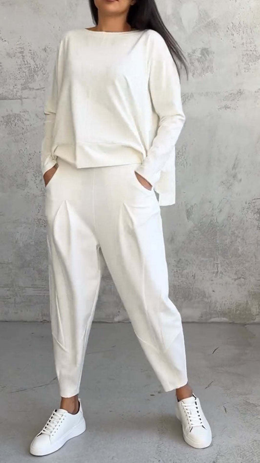 Sets | Women’s Casual Off-Shoulder Sweatshirt and Jogger Pants Lounge Set