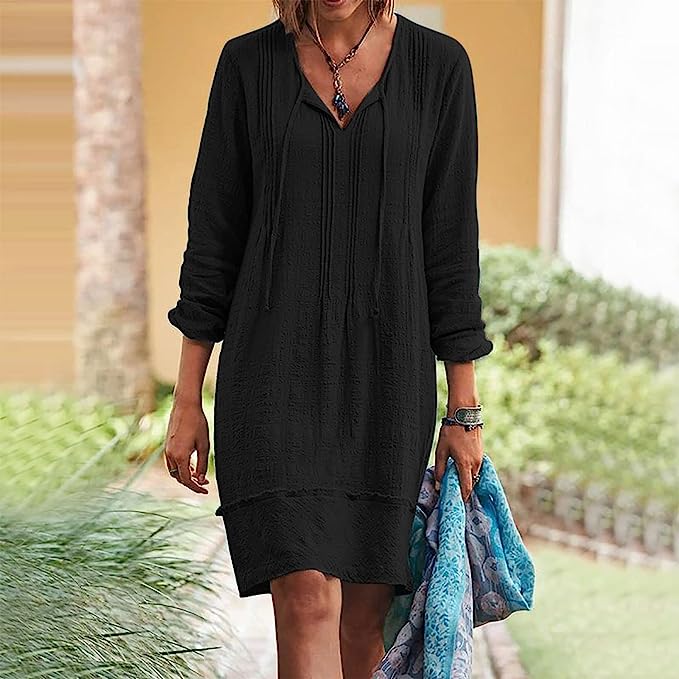 Dresses | Women’s Casual Loose Fit V-Neck Tunic Dress