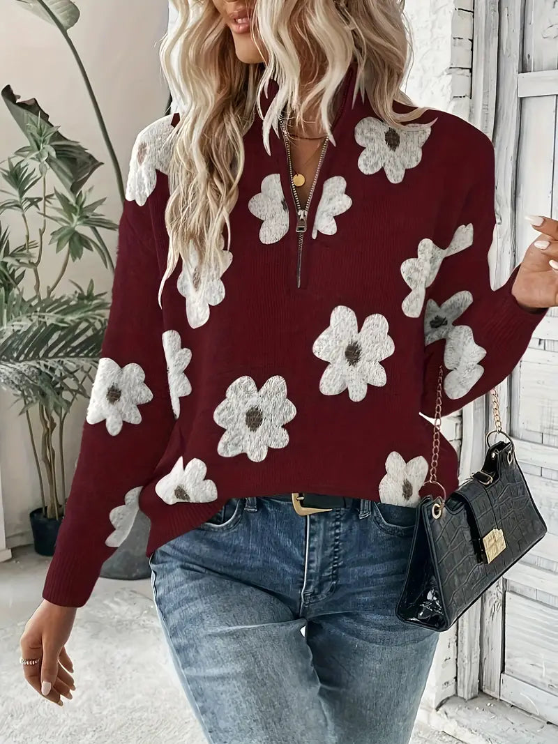 Sweater | Casual Zip Design with Relaxed Fit