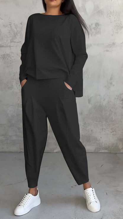Sets | Women’s Casual Off-Shoulder Sweatshirt and Jogger Pants Lounge Set