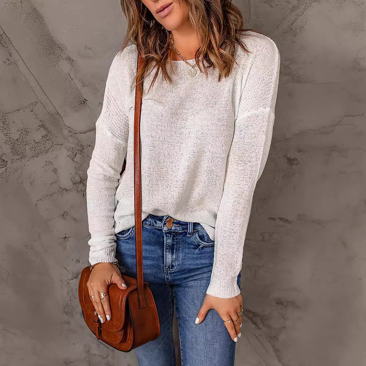 Tops | Women’s Casual Lightweight Knit Long Sleeve Sweater