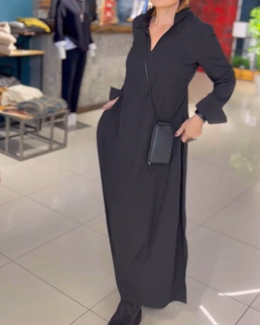 Dresses | Women’s Long Sleeve Button-Down Maxi Shirt Dress