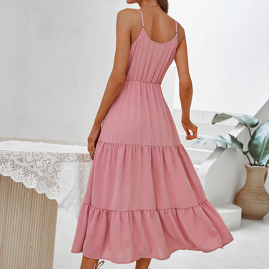 Dresses | Women’s Spaghetti Strap Tiered Midi Dress