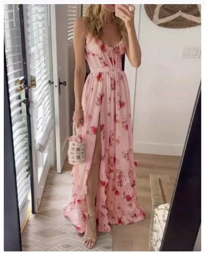 Dresses | Women’s Sleeveless Floral Maxi Dress with Slit