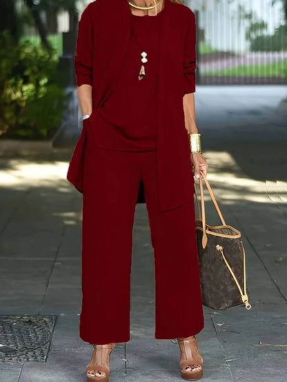 Sets | Women’s Solid Color Relaxed Fit Two-Piece Pant Set