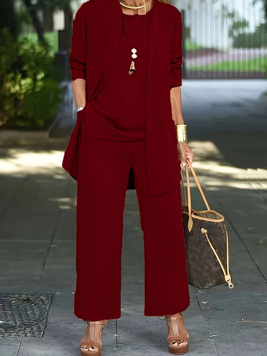 Sets | Women’s Solid Color Relaxed Fit Two-Piece Pant Set