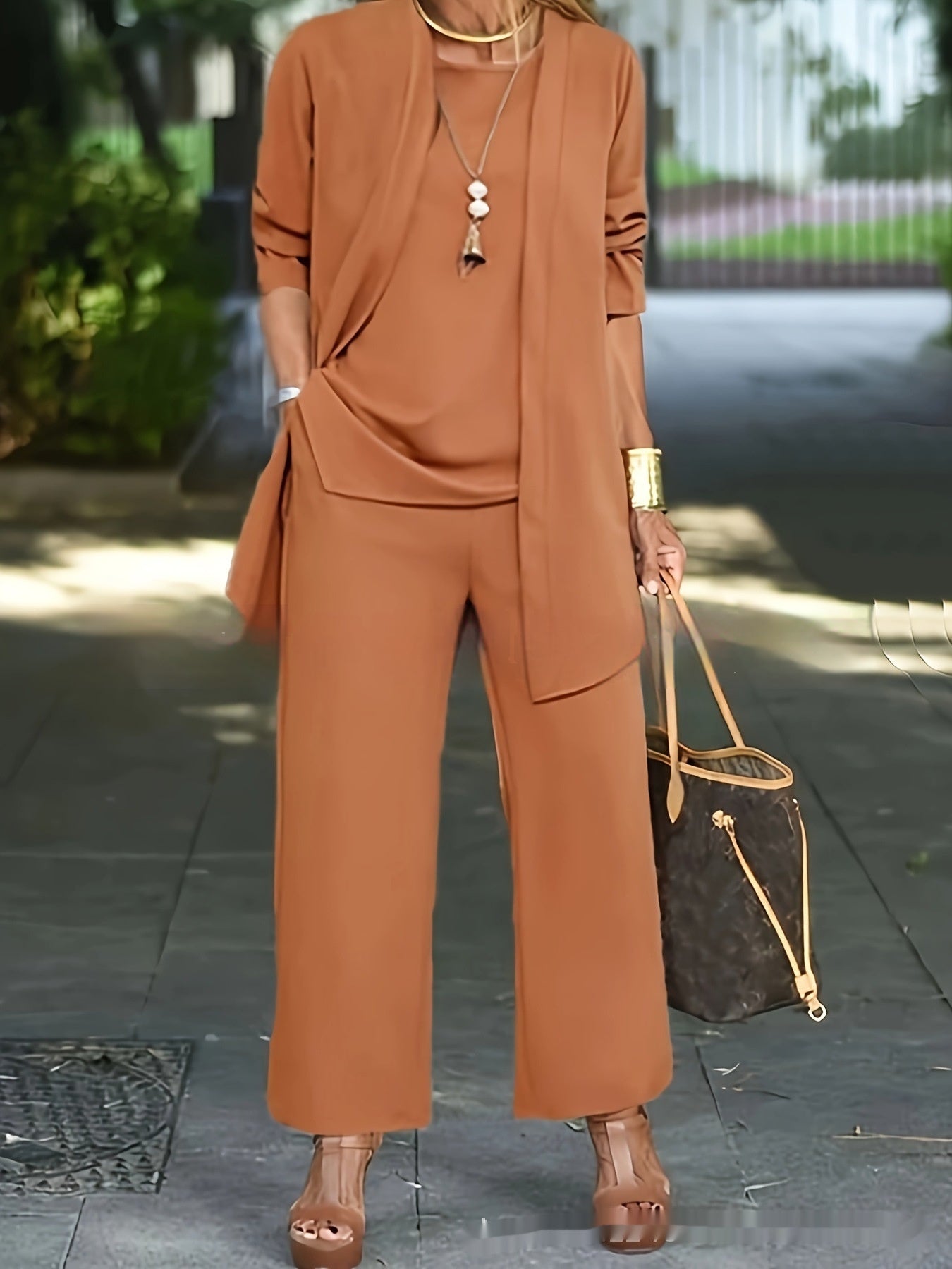 Sets | Women’s Two-Piece Casual Tunic and Wide-Leg Pants Set