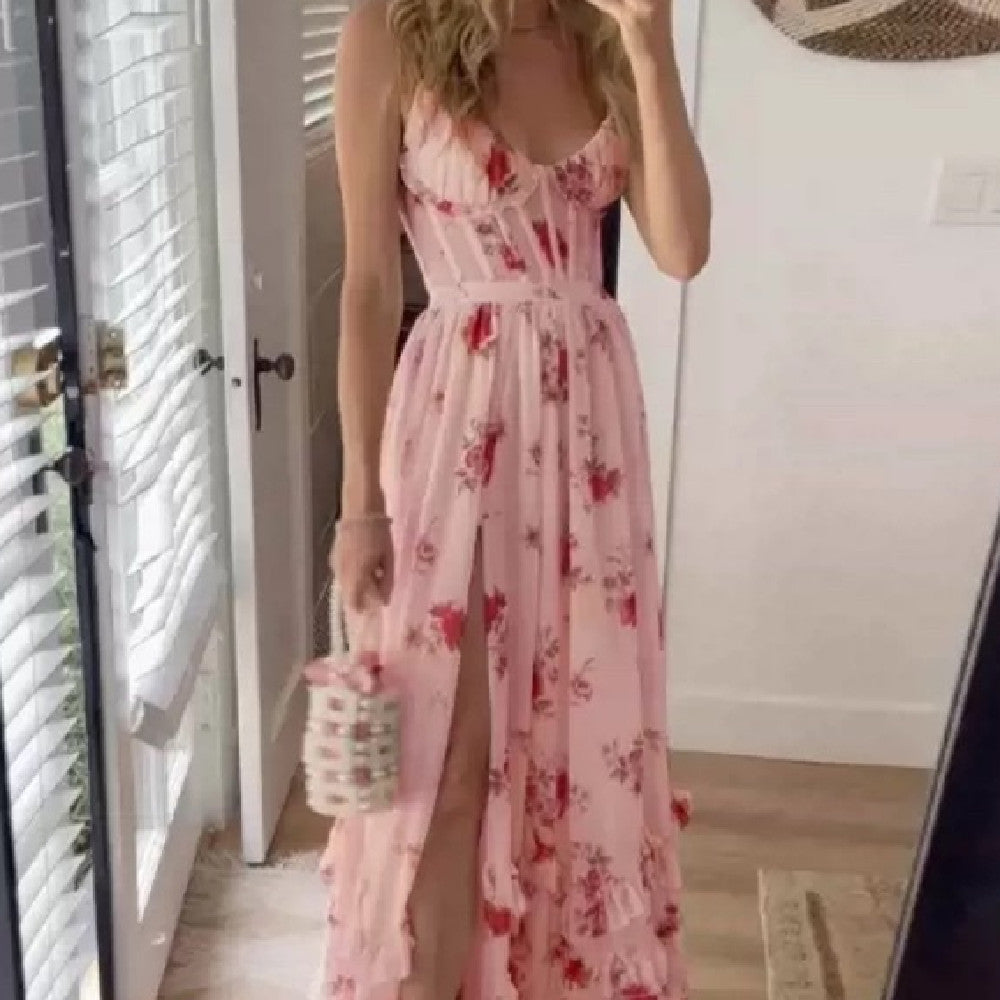 Dresses | Women’s Sleeveless Floral Maxi Dress with Slit