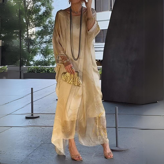 Dress | Elegant Silk Chiffon Midi for Women