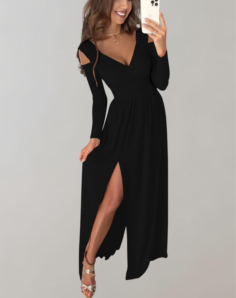 Dresses | Women’s Wrap V-Neck Split Maxi Dress
