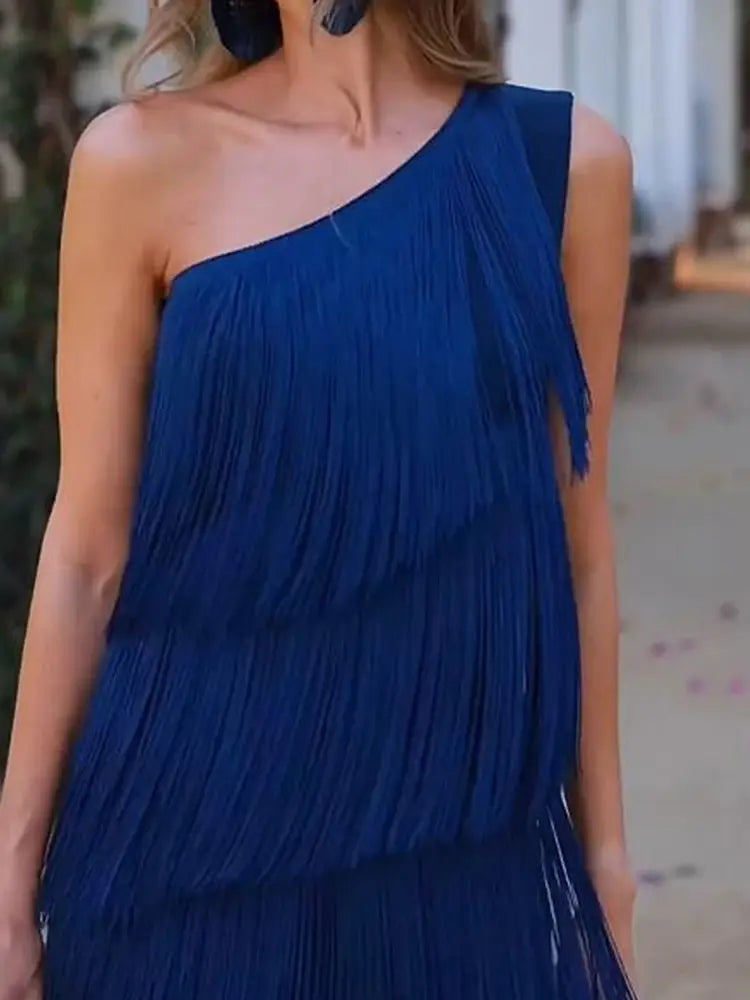Dresses | Women’s Fringe Layered Sleeveless Party Dress