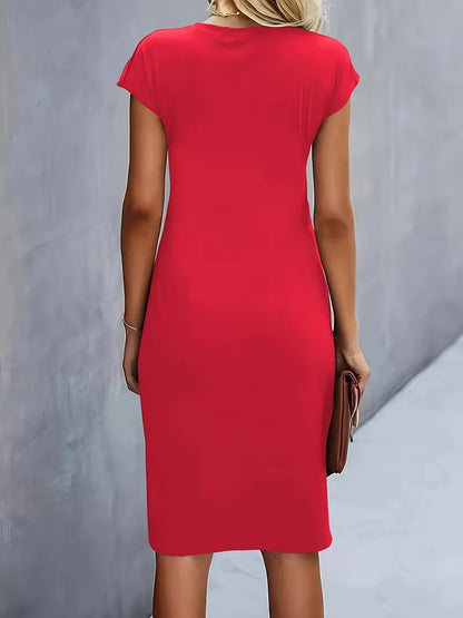 Dress | Solid Color with Scoop Neckline