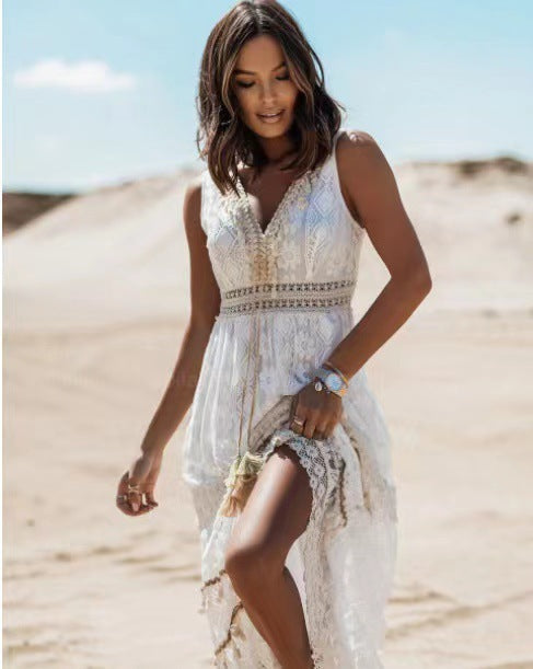 Dresses | Women’s Lace Bohemian Backless Maxi Dress