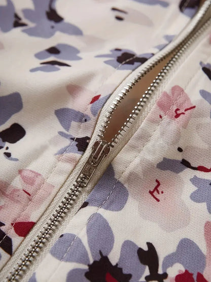 Jackets | Women’s Floral Lightweight Zip-Up Bomber Jacket
