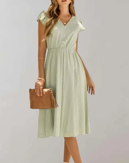 Dresses | Women’s Flutter Sleeve V-Neck Midi Dress