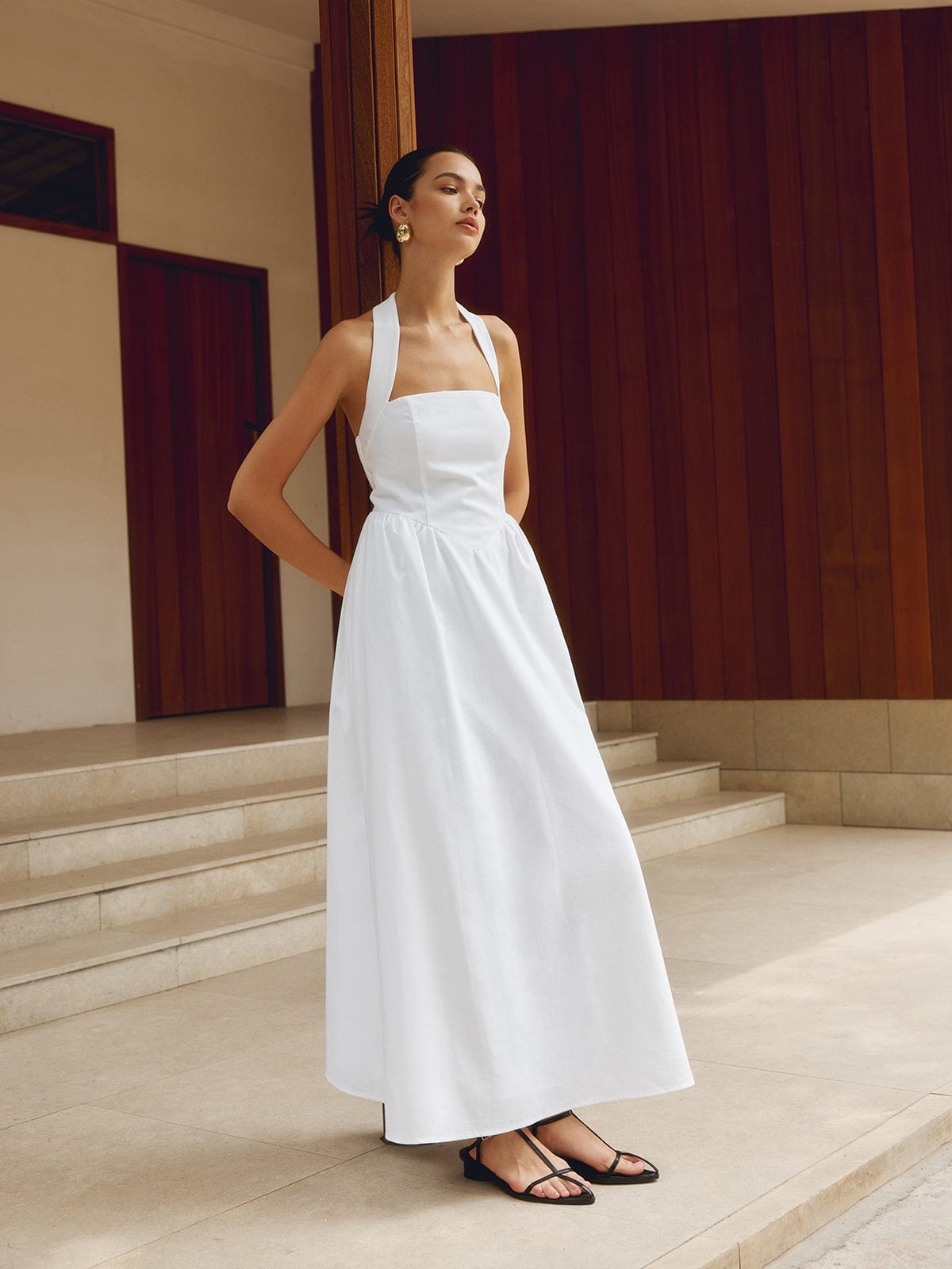 Dresses | Women’s Halter Neck Open-Back A-Line Maxi Dress