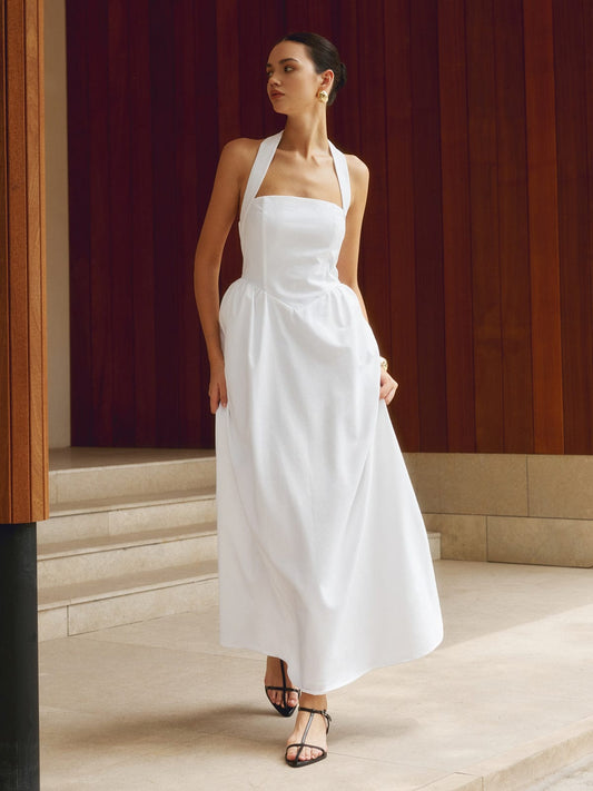 Dresses | Women’s Halter Neck Open-Back A-Line Maxi Dress