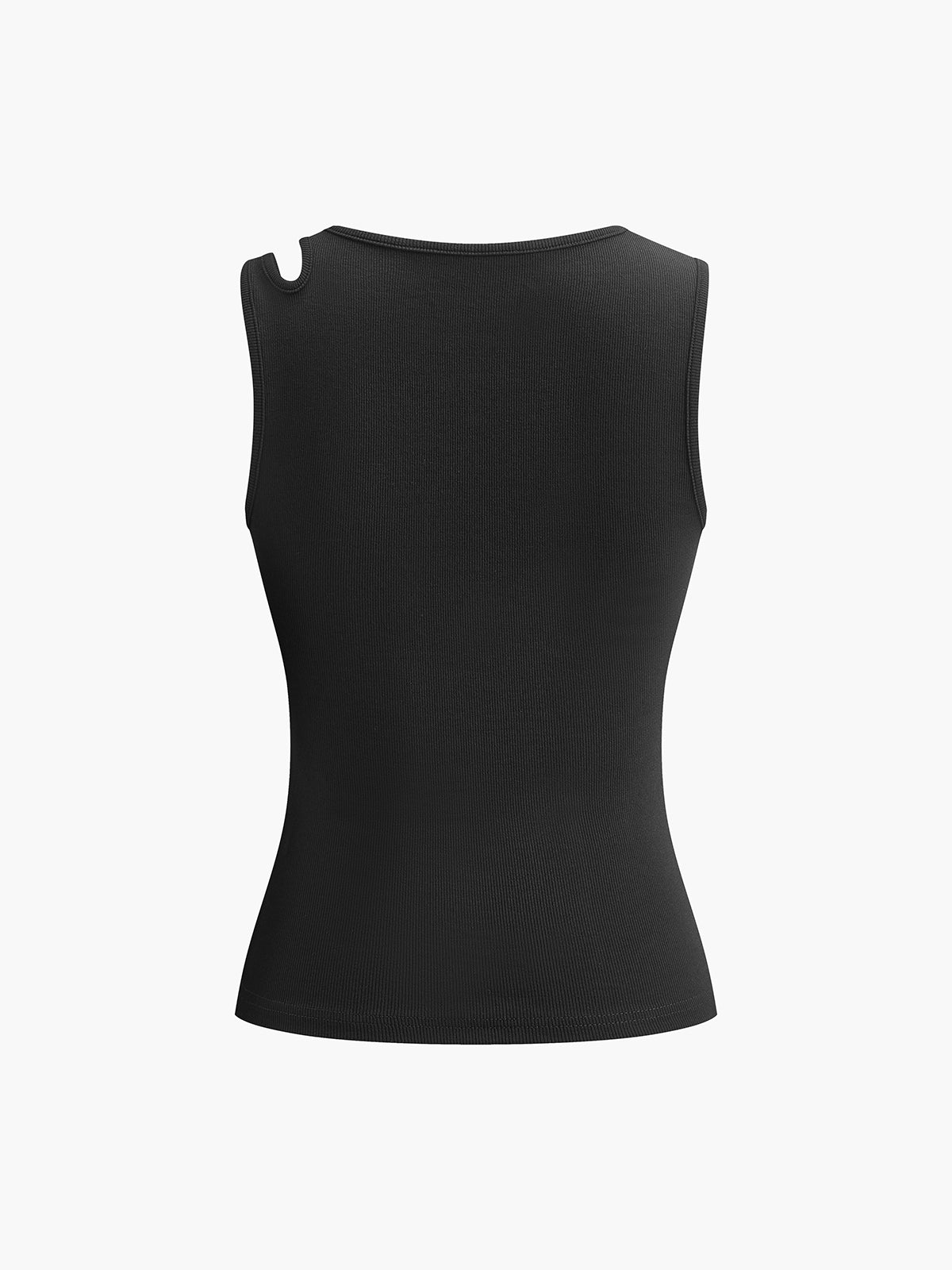 Top | Ribbed Cotton Blend with Asymmetrical Cutout