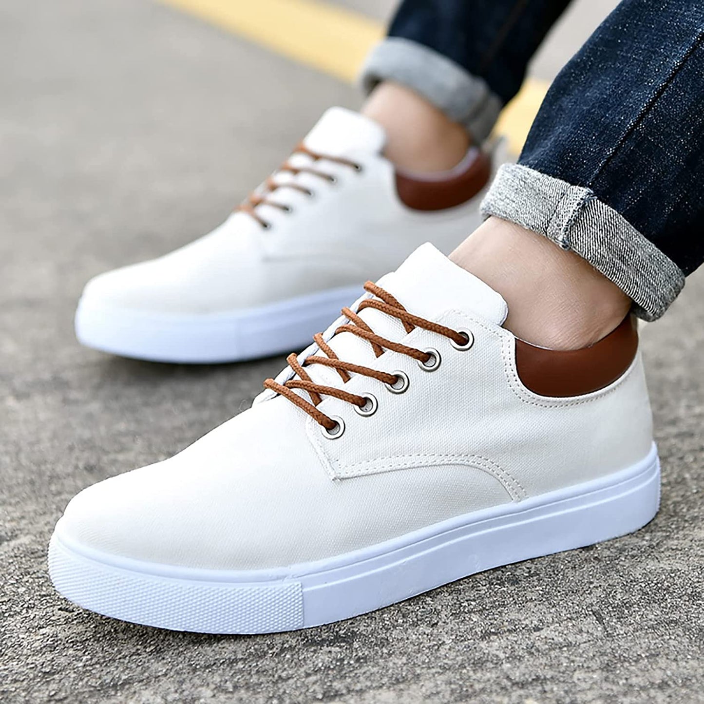 Sneakers | Canvas Low-Top Sneakers with Supportive Sole for Men