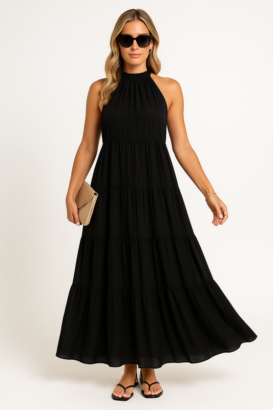 Dresses | Women’s Halter Neck Cotton Blend Dress