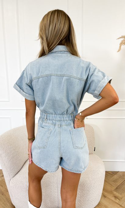 Rompers | Women’s Casual Button-Front Short Sleeve Romper