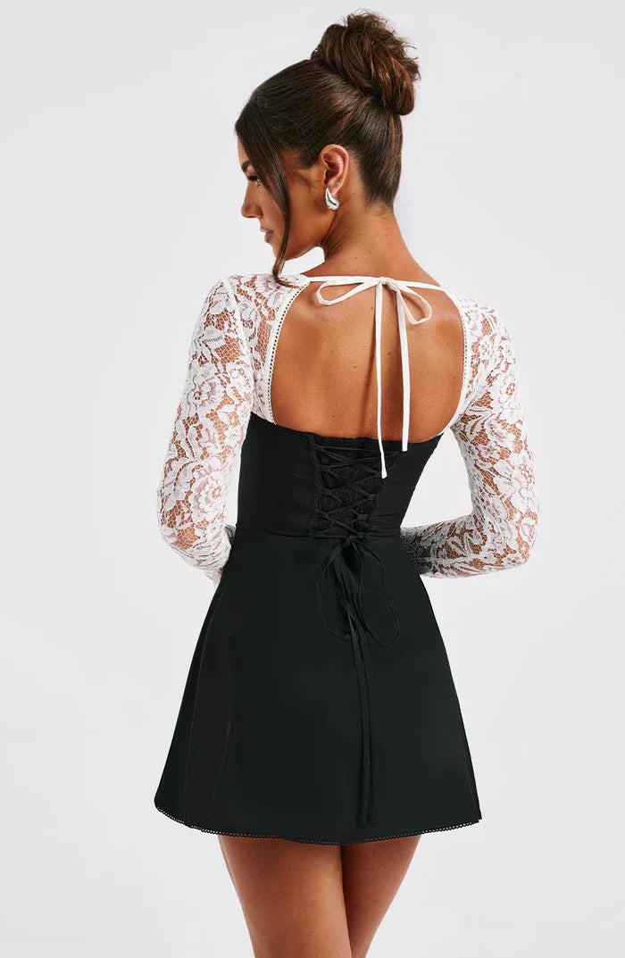 Dresses | Women’s Lace Long Sleeve Sweetheart Neck Mini Dress