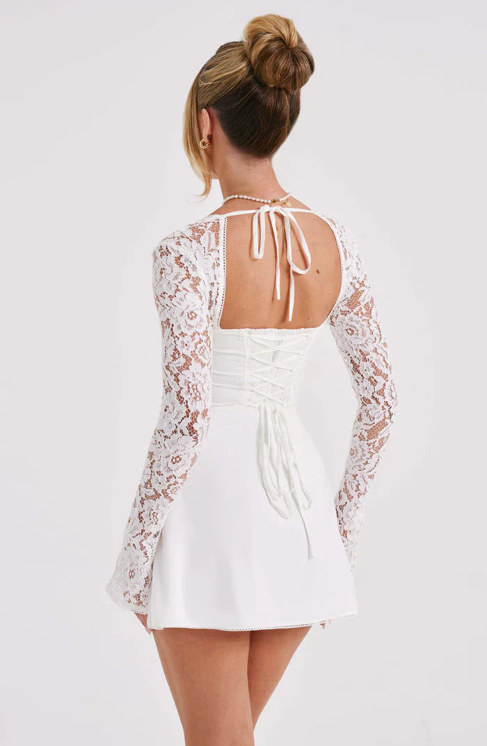 Dresses | Women’s Lace Long Sleeve Sweetheart Neck Mini Dress