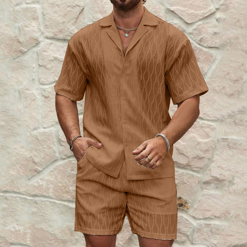Sets | Men’s Two-Piece Set – Button-Up Shirt and Shorts