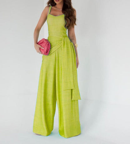 Jumpsuits | Women’s Wide-Leg Sleeveless Jumpsuit with Flowing Overlay